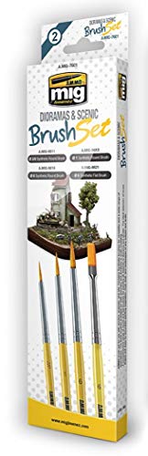 Ammo by Mig Jimenez 7601 Dioramas & Scenic Synthetic Brush Set (4)