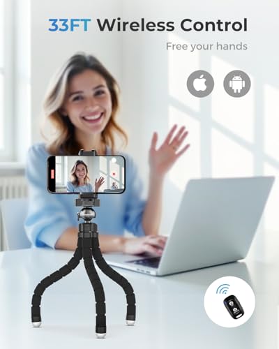 UBeesize Phone Tripod Pro S, Flexible Desk Stand with Wireless Remote, Mini Holder for Camera and GoPro - style: Tripod S