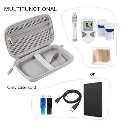Diabetes Travel Case EVA Hard Shell Diabetic Supplies Bag Organizer for Blood Sugar Testing Kit, Glucose Monitor Kit with Meter, Glucose Test Strips, Lancets, Lancing Device, Alcohol Wipe (Gray) - color: Gray
