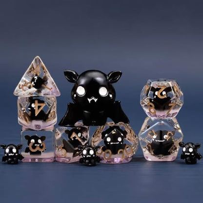 Bat DND Resin Dice Set, Polyhedral D&D Inclusion Dice for Dungeons and Dragons MTG RPG - color: Bat