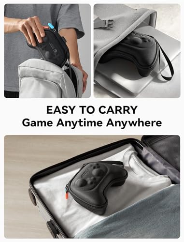JSAUX Case for Nintendo Switch Pro / Switch 2 Pro Controller, 6 Thumb Grips | Slim Case, Hard Shell Travel Carrying Case, Portable Protective Bag with All Around Protection, Includes 6 Thumb Grips, Black - color: Slim Design + 6 Thumb Grips
