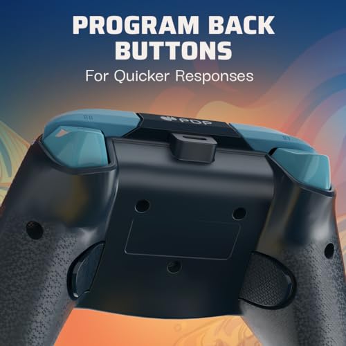 PDP Gaming REMATCH GLOW Enhanced Wired Controller: Licensed Xbox Series X|S Gamepad, Xbox One, Windows PC, Mappable Back Buttons, Audio Controls, Customizable Companion App: Blue Tide Glow in the Dark - color: Blue Tide (Glow in the Dark), style: Controll