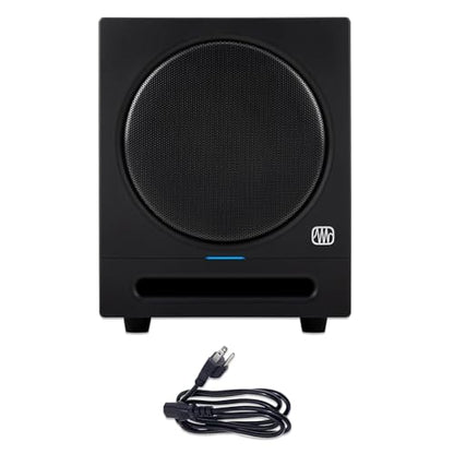 PreSonus Eris Sub 8BT — 8" Inch Powered Subwoofer, Powered Sub, Active Subwoofer, Wireless, Bluetooth, Home Audio, Bass Speaker, Home Theater, Music Production, Gaming | 8 Woven Glass-Fiber Driver, 100W Class-Ab Amp, Low-Pass 50-130 Hz, High-Pass 80 Hz -