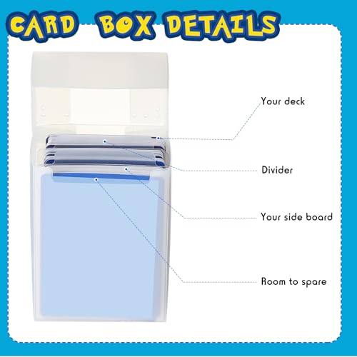 Leyndo 12 Pack TCG Cards Deck Boxes Trading Card Storage Box, Large Capacity with Dividers, Fits 80+ Cards Collectible Games Storage Organizer Cases, Colorful