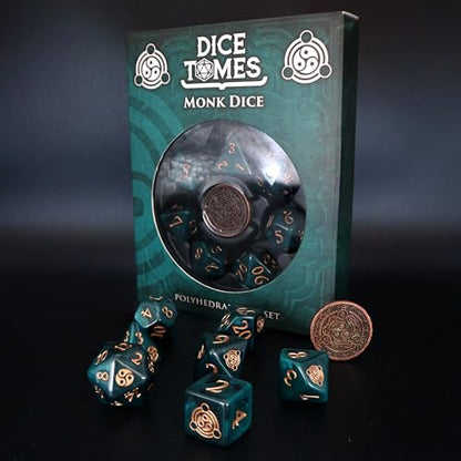 Polyhedral Dice Set - Dice Set for DND, Pathfinder & Tabletop RPGs (Monk)
