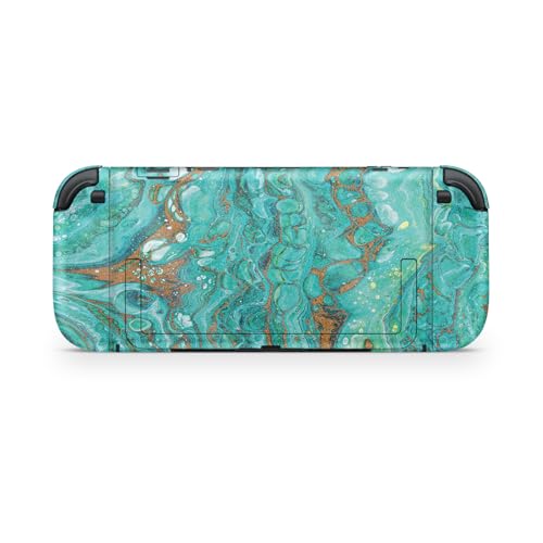 Glossy Glitter Gaming Skin Compatible with Nintendo Switch 2 Console Only - Turquoise Ripple - Premium 3M Vinyl Protective Wrap Decal Cover - Easy to Apply | Crafted in The USA by MightySkins - color: Turquoise Ripple, size: Switch 2 Console Skin Only, st