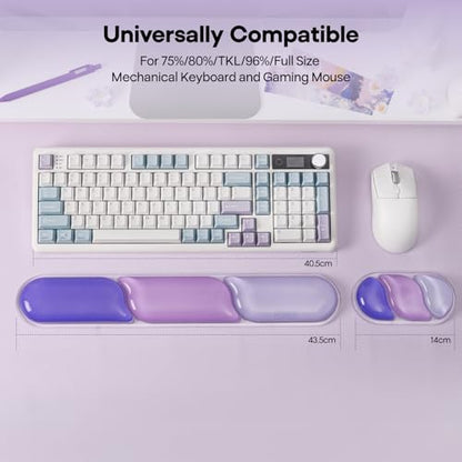 EPOMAKER CloudGel Wrist Rest for Keyboard and Mouse, 2 Pieces | Silicone Wrist Support, Anti-Slip Rubber Bottom, Ergonomic Design, Suitable for Office/Computer/Laptop/Gaming (Purple) - color: Purple