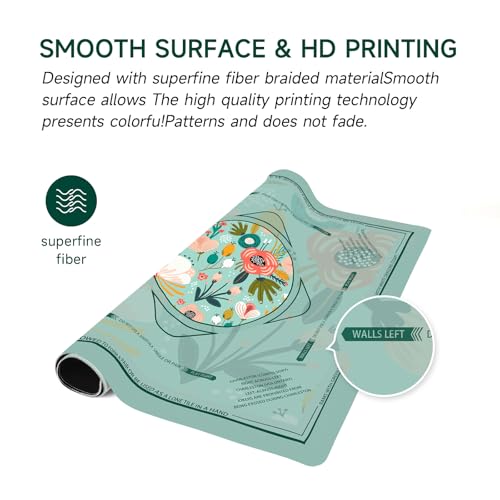 Deyimmei Neoprene Mahjong Mat for Table 31.5"x31.5" - Non-Slip, Noise Reduction Cover with Storage Pockets, American Rules & Crease-Free Rolled Shipping (Tropical Bloom) - style: Tropical Bloom