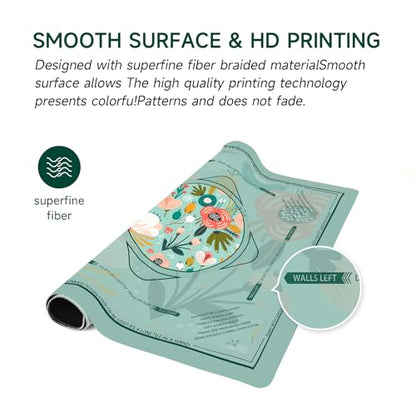 Deyimmei Neoprene Mahjong Mat for Table 31.5"x31.5" - Non-Slip, Noise Reduction Cover with Storage Pockets, American Rules & Crease-Free Rolled Shipping (Tropical Bloom) - style: Tropical Bloom