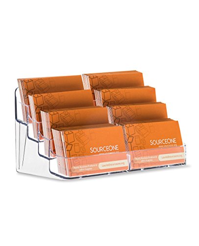 8 Pocket Desktop Clear Acrylic Business Card Holder - size: 1 Pack