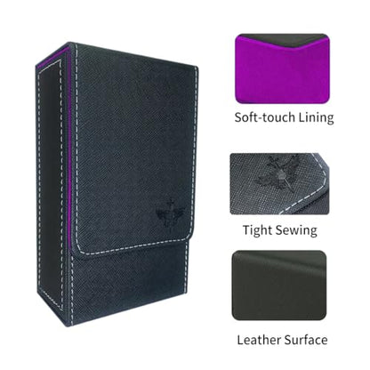 Tarot Card Holder, Leather Tarot Card Case, with Magnetic lid Closure-Suitable for Tarot Cards (Purple) - color: Purple