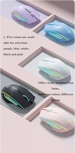 holy sword M800 Dual - Mode Gaming Mouse | Wired Charging / 2.4G Wireless/Bluetooth | 3200 DPI | RGB Lighting (Pink) - color: Pink