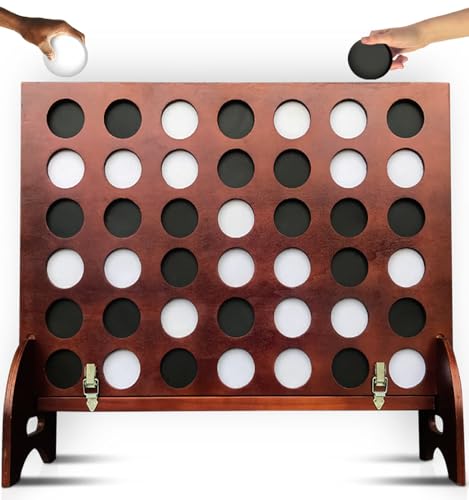 SWOOC Games - Premium Giant Four in a Row (All Weather) w/Carrying Case & 60% Quieter Design - Giant Connect - 4 Game Outdoor for Adults and Family - 4 in a Row Life Size Yard Games for Kids & Adults - style: 3ft x 2ft