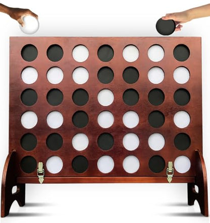 SWOOC Games - Premium Giant Four in a Row (All Weather) w/Carrying Case & 60% Quieter Design - Giant Connect - 4 Game Outdoor for Adults and Family - 4 in a Row Life Size Yard Games for Kids & Adults - style: 3ft x 2ft