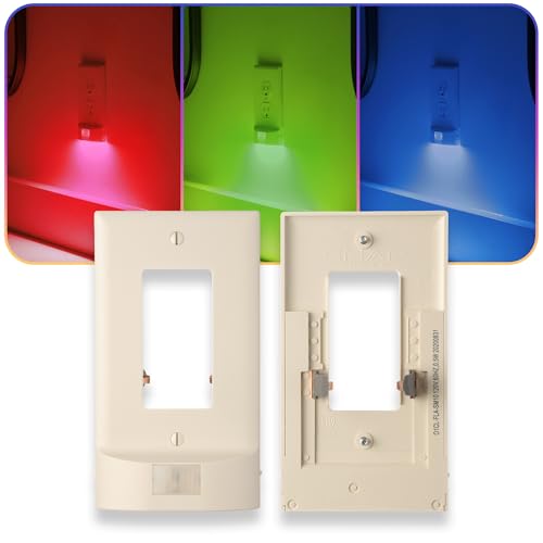 3 Pack - SnapPower Multi-Color GuideLight – Outlet Cover RGB Lights, Customizable Ambient Lighting/Mood Lighting for Home, Kitchen, Gaming Room, Kids Bedroom, Holiday Decor (Light Almond, GFCI) - color: Light Almond, size: GFCI