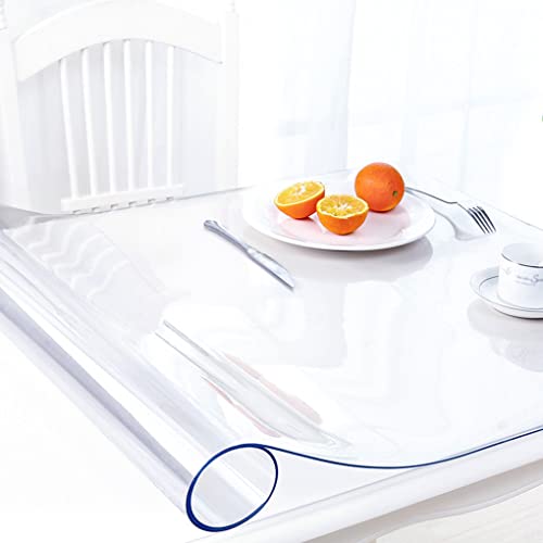 32x72 Inch New Clear Table Protector 1.5mm Thick Clear Plastic Tablecloth Vinyl Desk Pad Mat for Wood Marble Tabletop Coffee Dining Room Table Writing Desk Cover Protector Waterproof Non-Slip - color: New Clear 1.5mm, size: 32 X 72 Inches