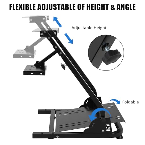 GarveeHome Racing Steering Wheel Stand, Adjustable & Foldable, Tilt Adjustable, Compatible with G25/G27/G29/G920, Racing Simulator Stand | Adjustable & Foldable, Tilt Adjustable, Compatible with G25/G27/G29/G920, Racing Simulator Stand