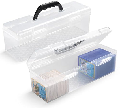 SUNEZLGO Storage Box For Toploader, Trading Card Storage Box, Card Storage Box Plastic, Playing Card Case, Large For Toploaders 200 Cards 750, Fit For Toploader and Standard Card - style: 2 Pack
