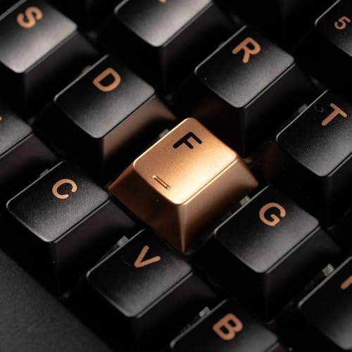 dagaladoo Keyboard keycaps Set, Double Shot PBT keycaps,Cherry Profile Custom Key caps 60 65 75 Percent for Cherry-mx 61/66/68/75/87 Retro Mechanical Keyboard,Black Poker Metal Coating - color: Black,Metal coating