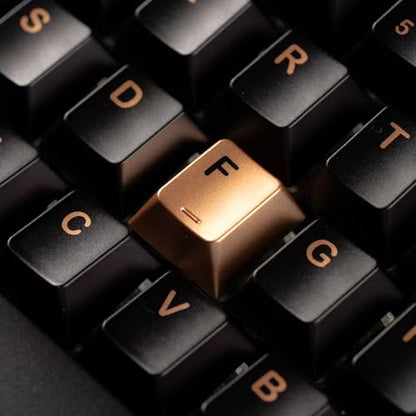 dagaladoo Keyboard keycaps Set, Double Shot PBT keycaps,Cherry Profile Custom Key caps 60 65 75 Percent for Cherry-mx 61/66/68/75/87 Retro Mechanical Keyboard,Black Poker Metal Coating - color: Black,Metal coating