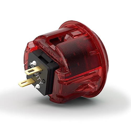 Qanba Gravity KS Mechanical Shafts Silent Pushbutton 30mm Snap-in (Boxed (Clear Red D06(8 pcs) - color: Clear Red D06(8 pcs）