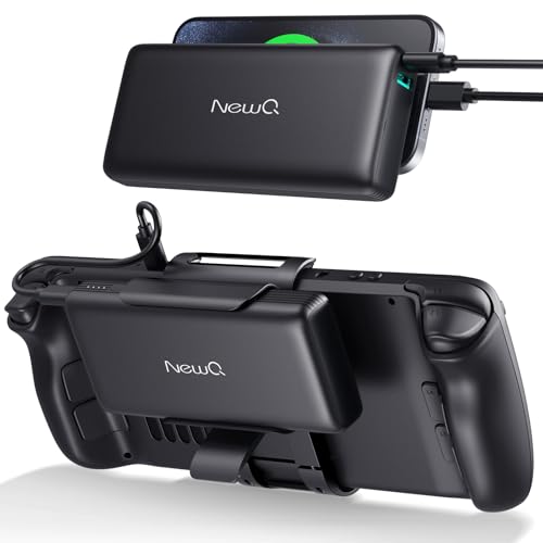 NEWQ 2-in-1 Steam Deck Battery Bank & Stand for Steam Deck/Steam Deck OLED, 20000mAh 65W PD3.0 Fast Charging Power Bank, Steam Deck Accessories, with Dual USB C Cables（Not Suitable for Case） NQ-SD-02