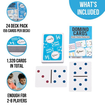 Regal Games - Double 9 Domino Playing Cards - Colored Dots Deck - Family-Friendly Domino Card Game - 2-8 Players - Ages 8+ - 55 Card Deck - 3.5” x 2.5” - color: Double 9 Dominoes