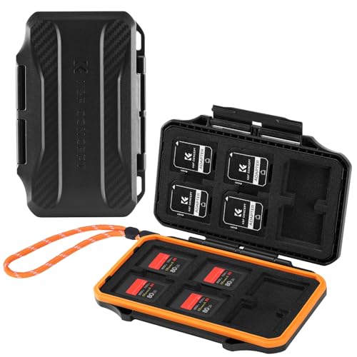 K&F CONCEPT 24 Slots Memory Card Case, Water-Resistant Shockproof | Memory Card Storage Carrying Case for 12 SD SDXC SDHC Cards, 12 CFexpress Type A Cards, PM03 - size: For 12 SD+12 CF