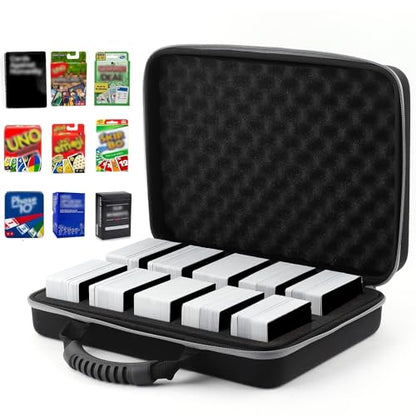 Wevbsiy Large 2200+ Card Game Case Storage Holder for C.A.H Card Game,Baseball Card, TCG Cards,Trading Card Box Playing Card Organizer Compatible with All Other Card Games Expansions Blue - color: Grey