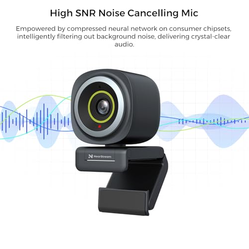 NearStream 2K Webcam for PC, 1080p 60fps, Autofocus, Noise-Canceling Mic | 2K at 30fps, 60°/75°/95° FOV, Software Control, Plug & Play, 10-Foot Voice Pickup, USB Webcam for Meetings and Streaming - style: 2K@30FPS,1080P@60FPS
