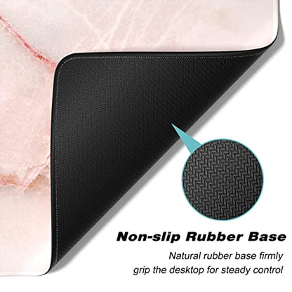 Extended Gaming Mouse Pad, XXL Large Mouse Mat 30 x 14 Inch, Big Computer Keyboard Mousepad, Waterproof Desk Pad with Stitched Edges and Non-Slip Base for Office Gaming, Light Pink Marble - color: Light Pink Marble