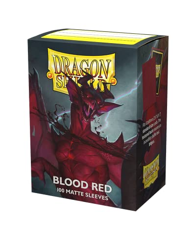 Dragon Shield | Standard Size Card Matte Sleeves | 100 CT - Smooth & Tough Premium TCG Sleeves | Compatible with Pokemon, Flesh & Blood, One Piece & Magic the Gathering | Blood Red - Matte - color: Blood Red
