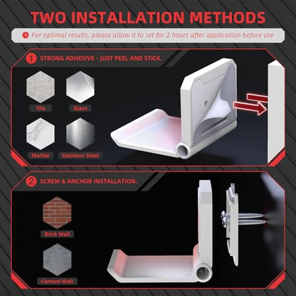 PlayVital FOLD Controller Holder Wall for ps5 ps4 Xbox Switch 2 Pro Headset, 2 Pack Universal Storage Organizer Gaming Controller Stand Headphone Mount - Foldable Anti-slip Adhesive Removable, White - color: White 4 Sets