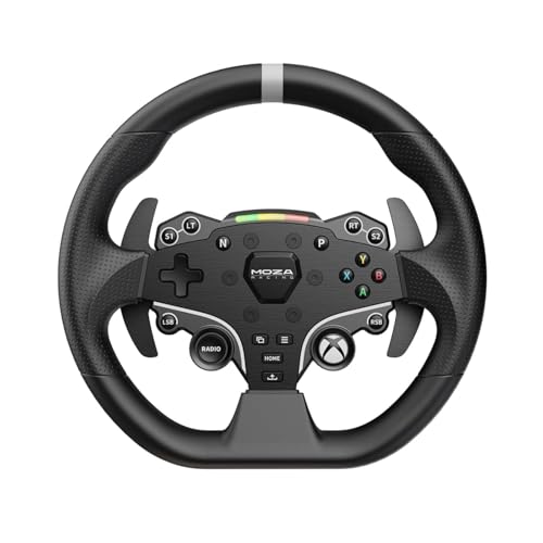 MOZA R3 Racing Simulator 4PCS Wheel & Pedals bundle for PC: R3 Direct Drive Base, ES Lite Steering Wheel, SR-P Lite Pedals and Table Clamp, Black