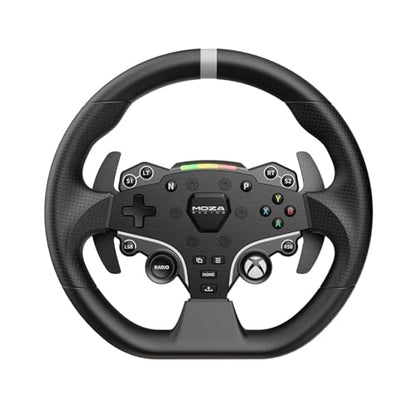 MOZA R3 Racing Simulator 4PCS Wheel & Pedals bundle for PC: R3 Direct Drive Base, ES Lite Steering Wheel, SR-P Lite Pedals and Table Clamp, Black