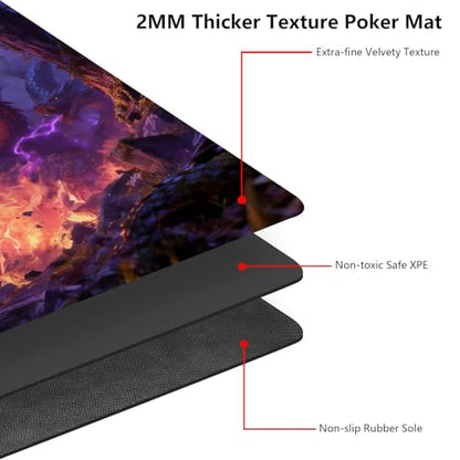 MTG Playmat 24" x 14" with High Elastic Rubber Base Non-Slip Rubber HD Fade-Resistant Printing Durable TCG Gaming for Card Games Desk Mat & Mouse Pad, Elf Archer Vs Hydra Fantasy Battle - color: Elf Archer Vs Hydra Fantasy Battle, size: 24" x 14"
