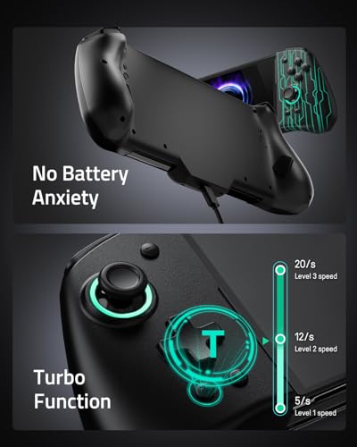 FUNLAB Switch Joypad Controller Customizable for Nintendo Switch Joycon, Ergonomic Switch handheld Controller, Luminpad Switch Controles One-Piece Controllers Replacement- 7 LED Colors/Turbo/Mapping - color: Black-Mech Cyber Pattern