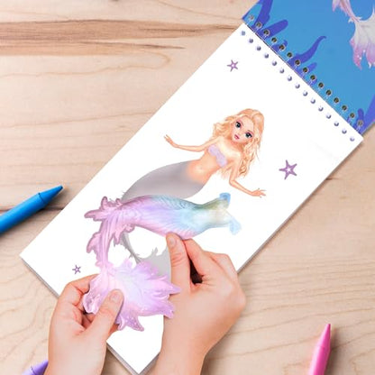 Mermaid Sticker Book Activity Book for Kids Girls | Fashion design dress-up pages with guided sticker activities. Creative play for little designers ages 5 and up. - color: Sticker Dress Up Mermaid
