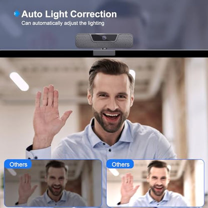 ToLuLu 4K Auto Focus Webcam for PC, 4 AI Noise-Canceling Mics UHD Web cam | Auto Light Correction, 85°FOV Computer Web Camera, USB Plug&Play Webcam with Tripod & Privacy Cover Works w/Zoom/Skype/Google - style: 4K Autofocus Webcam with Cover & Tripod