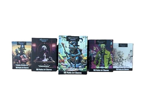 Foxtrot Designs TCG Art Card Sleeves. Frog Wizard Design - 100 Count Card Protectors with Matte Textured Back - Compatible with Magic The Gathering and Other TCGs & LCGs (Elder Croaks) - color: Elder Croaks