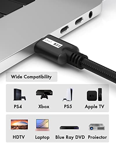 8K HDMI Cable 2.1 3.3FT, Ultra High Speed 48Gbps HDMI Cable Braided Cord, Supports 8K@60Hz，4K@120Hz, 4K@144Hz, HDR 10, eARC Compatible with Dolby PS5 Monitor HDTV - size: 3Feet