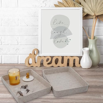 2pc Letter Size Felt File Folder Holder Oatmeal Document Paper Tray - color: Oatmeal