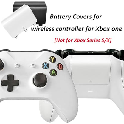 4 Pcs Battery Back Cover for Xbox One/One S/One X Controller[NOT for Xbox Series X/S],Battery Back Shell Covers,Replacement Battery Cover Door Compatible with Xbox One(Black&White) - color: 2 Blacke+2 White