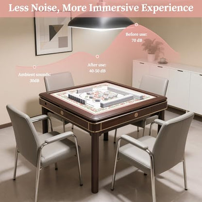 Mahjong Mat, 33"x33" Non-Slip Noise Reduction Gaming Mat for Table, 3mm Thickened Multi Purpose Table Cover for Mahjong/Card/Board Tile Games/Dominoes (Pink)