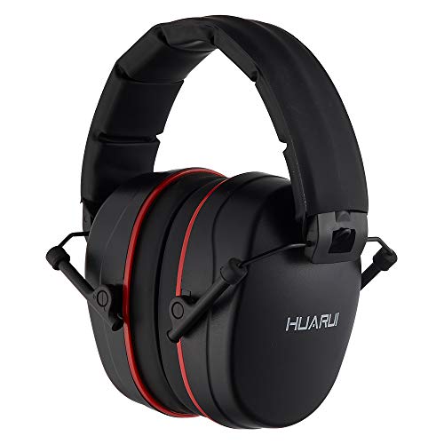 Safety Earmuffs for Ear Protection SNR 29 dB Noise Cancelling Ear muff Shooting Hunting Construction Noise Reduction - color: Black Red