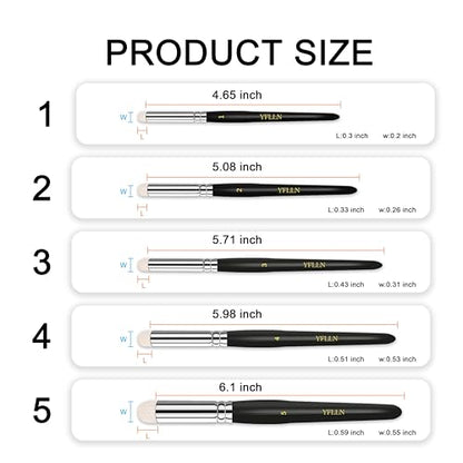 Dry Brush Miniature Painting Drybrush Set, 5 Sizes (#1, #2, #3, #4, #5) Animal Hair Brushes for Advanced & Professional Art, Black - color: Black