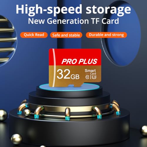 2 Pack TF Card 32GB with Adapter, High Speed Memory Card, UHS-I C10 A1 Memory TF Card for Tablet/Mobile Phone/Camera/Car Audio/Game Console (TF162 Red Gold 32GB)