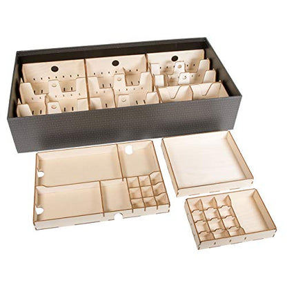 The Broken Token Dead Kingdom Compatible Game Organizer for Kingdom Death Monster - Wood Storage Box with Multiple Trays