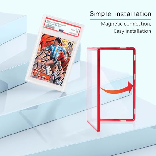 PSA Slab Bumper Case, Metal Graded Cards Slab Magnetic Protector for 35pt PSA/CGC/CCIC Graded Cards|Scratch Resistant | Stackable | UV Resistant | Purple - color: Purple