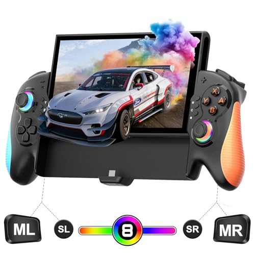 Saitake Switch 2 Controller, Ergonomically Designed Replacement for Switch 2 Pro Controller with 9-Axis Gyro, Native C-Key Chat Function,6 Game Card Slots,RGB Lighting, Turbo, Macros and Other Features